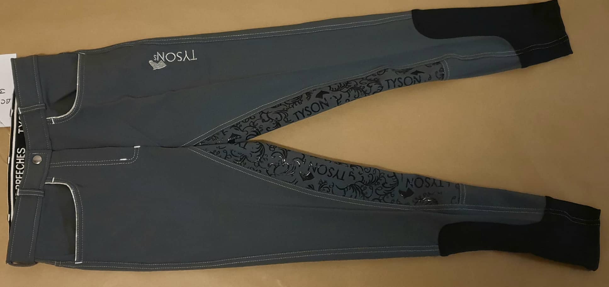 Rusty Grau Reithose Vollgrip Handytasche 36 38 40 42 4